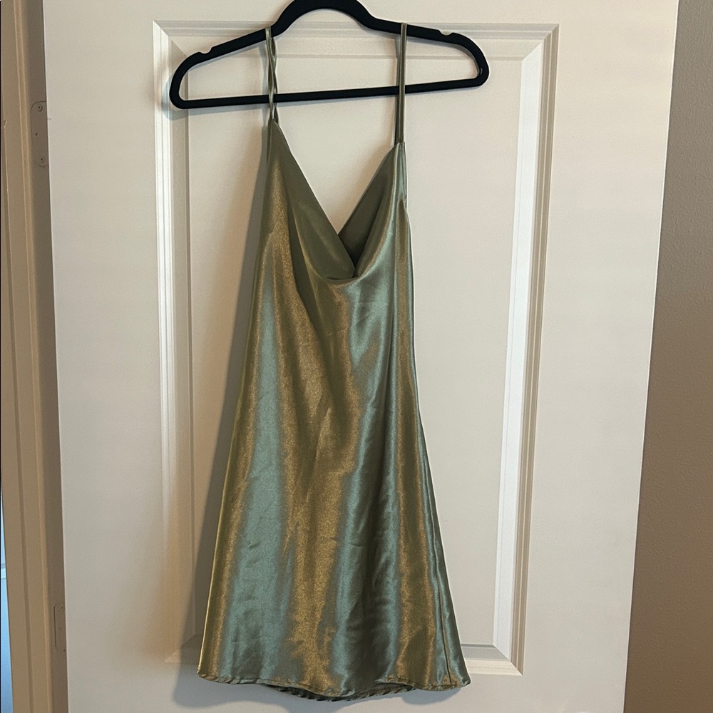 Elegant Satin Slip Dress in Gold